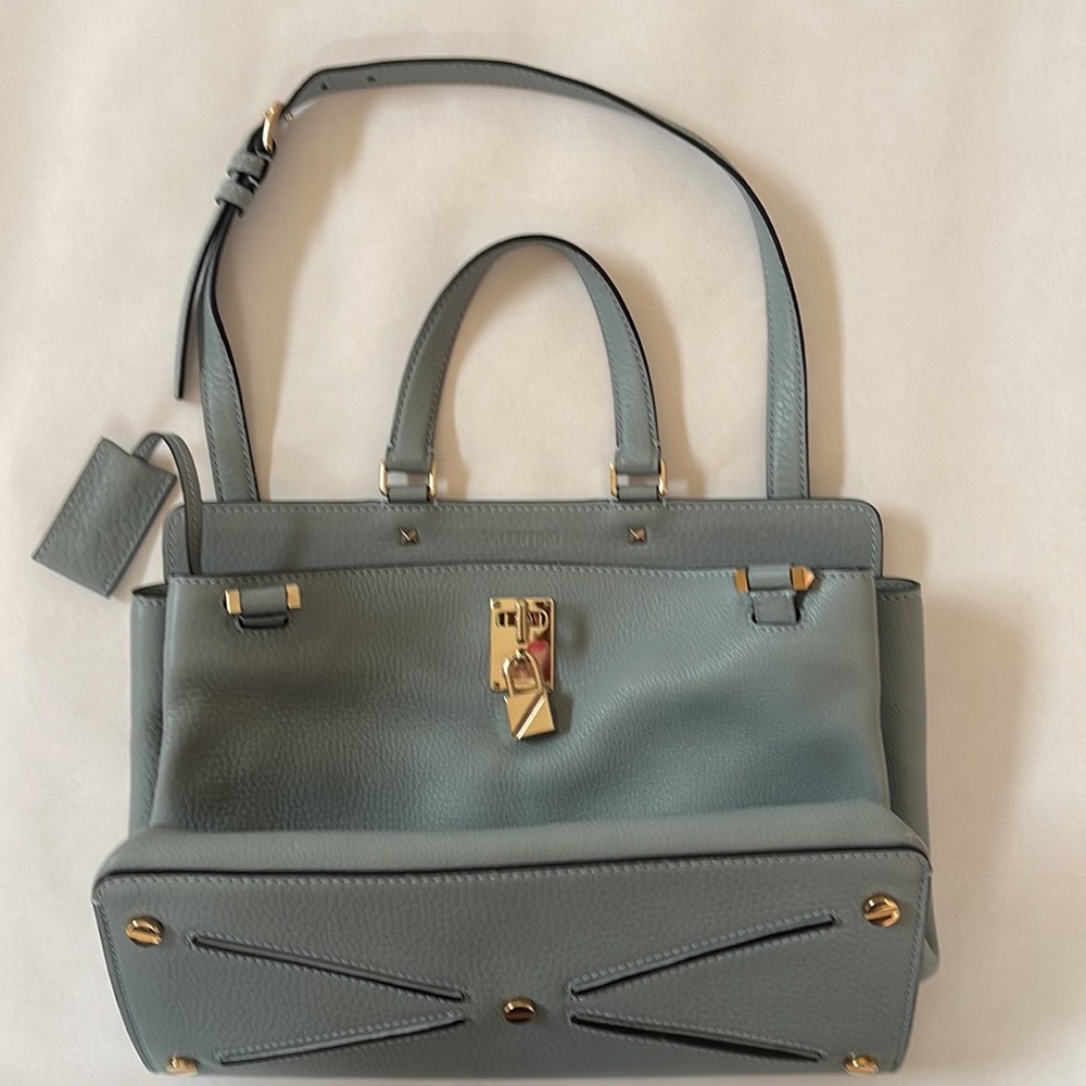 Valentino Garavani Teal Blue Satchel Tote - Picture 2 of 13